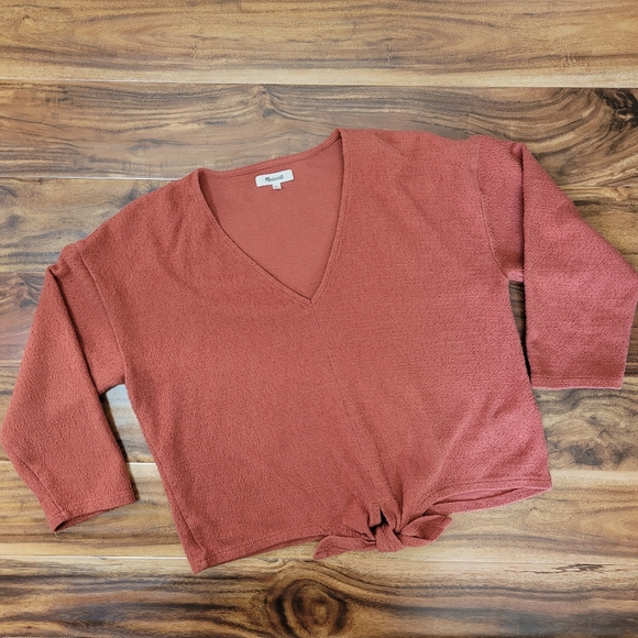 Madewell Texture and thread collection Tie-Front Top - Picture 2 of 9